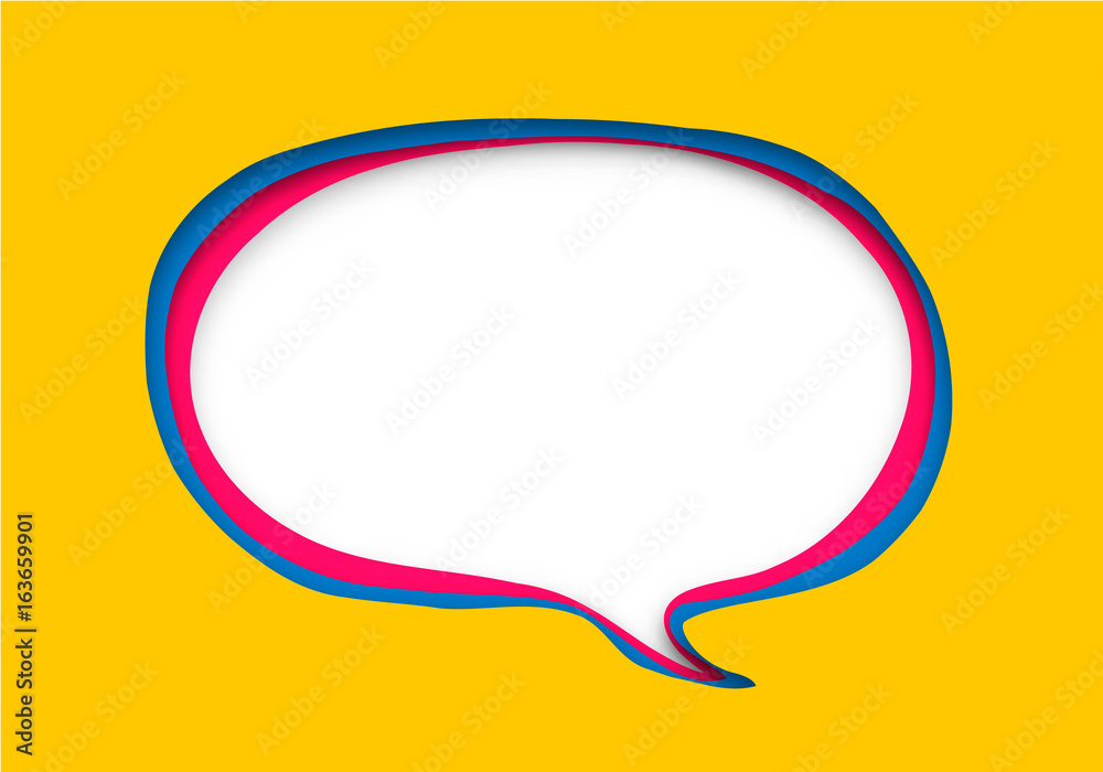 Vector speech bubble in paper cut style. Vector speech bubble in paper cut style.