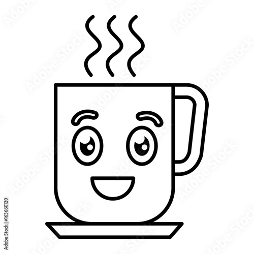 coffee mug kawaii character vector illustration design