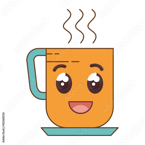 coffee mug kawaii character vector illustration design
