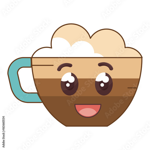 coffee cup kawaii character vector illustration design