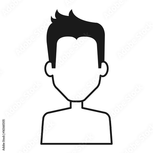 young man shirtless avatar character vector illustration design