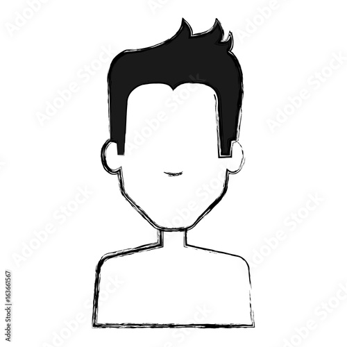 young man shirtless avatar character vector illustration design