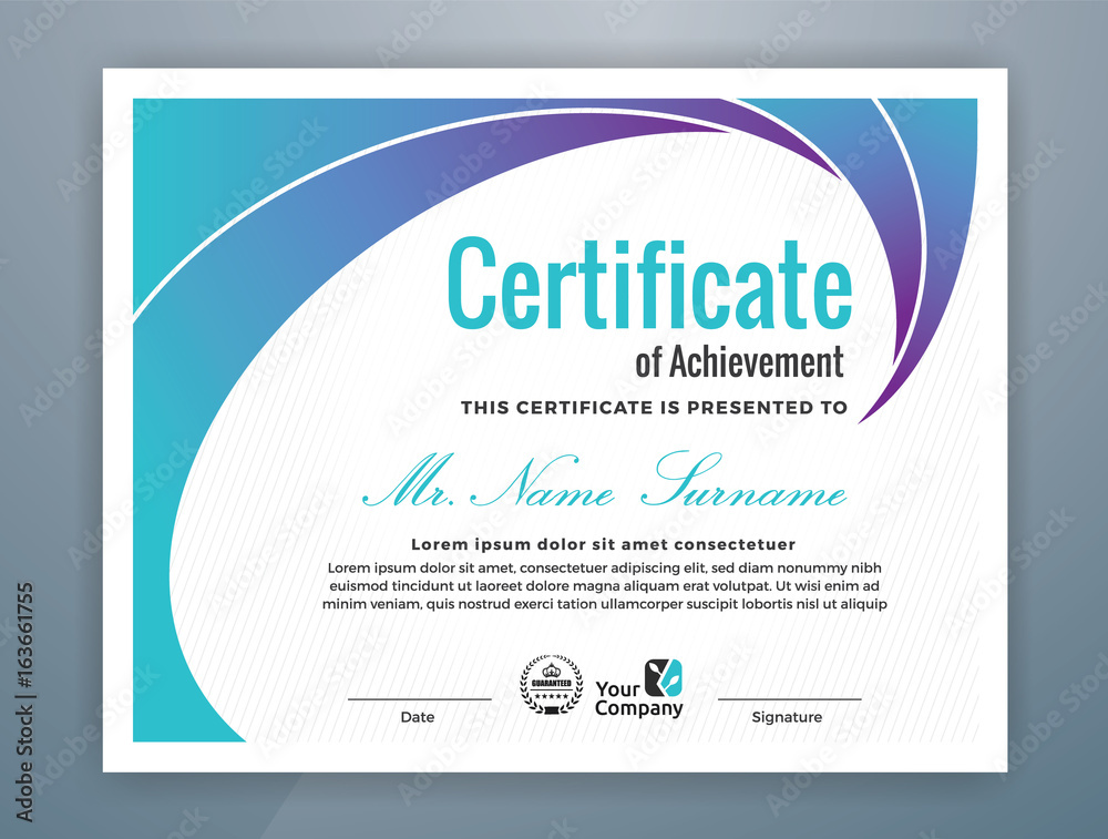 Multipurpose Modern Professional Certificate Template Design for Print. Vector illustration