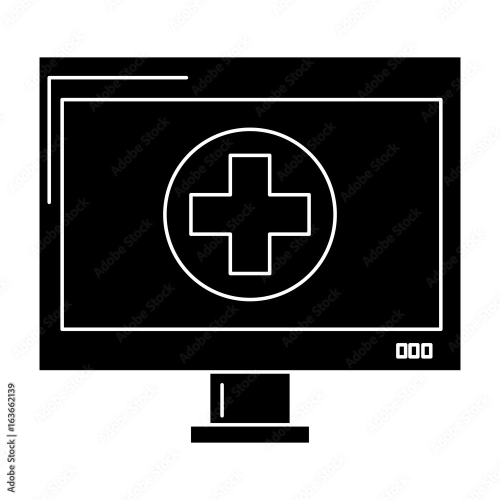 computer display with medical app vector illustration design computer display with medical app vector illustration design