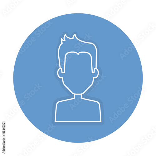 young man shirtless avatar character vector illustration design