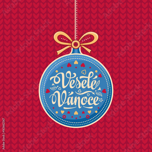 Vesele Vanoce Greeting Card in heart form.
