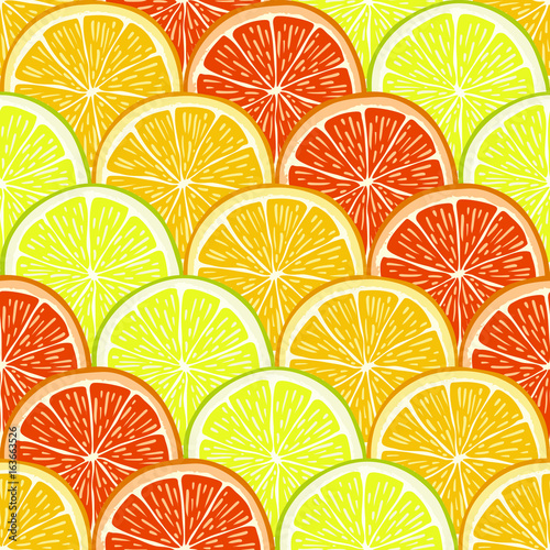 orange, lemon and grapefruit slices.