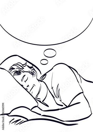 sleeping man art in pop art style, eps 10