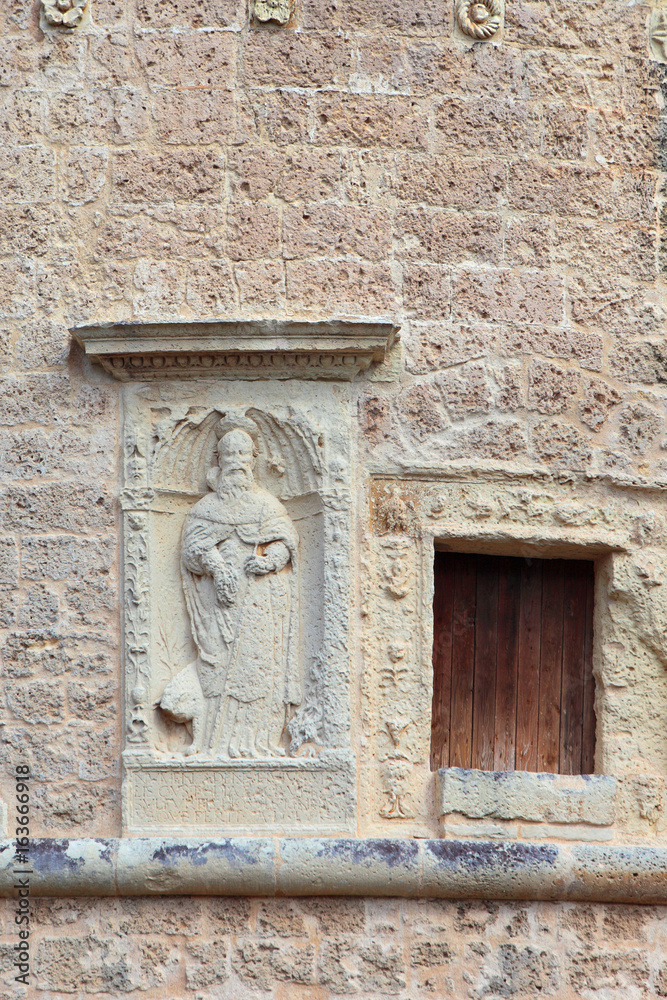 A detail of the Monti Castle walls, Corigliano d'Otranto, Salento, Apulia, Italy