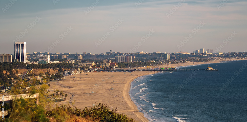 Panoramic view of Santa Monica beach, California