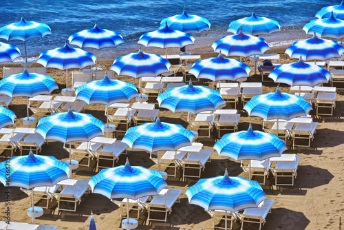 Mediterranean beach during hot summer day
