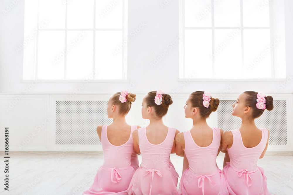 Fototapeta premium Little ballerinas in ballet studio