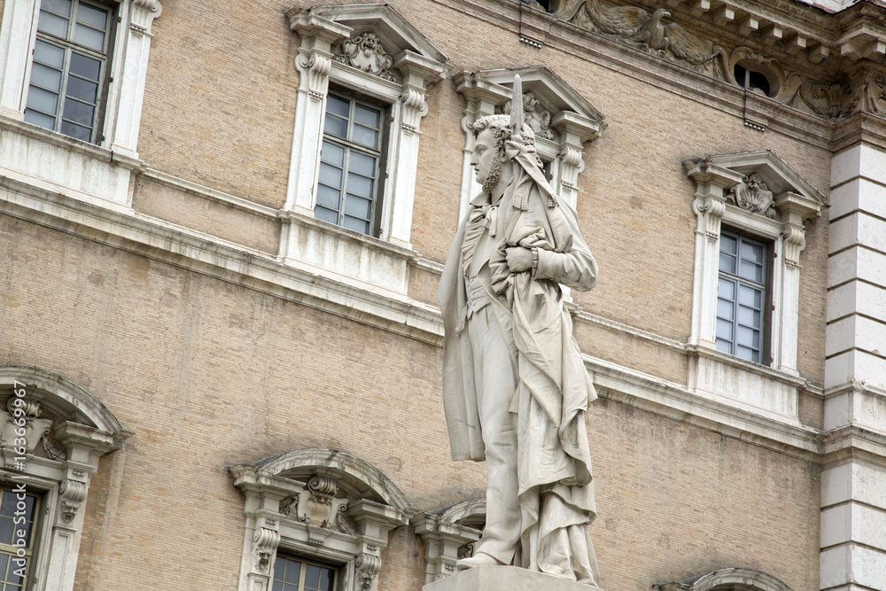 Ducal Palace with Ciro Menotti Statue; Modena