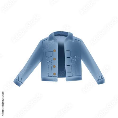 Vector realism illustration with jeans denim jacket