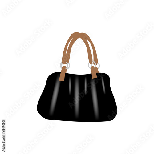 Vector realism illustration with black bag