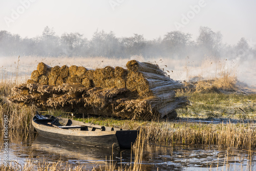 Cane Boat Smoke Giethoorn photo