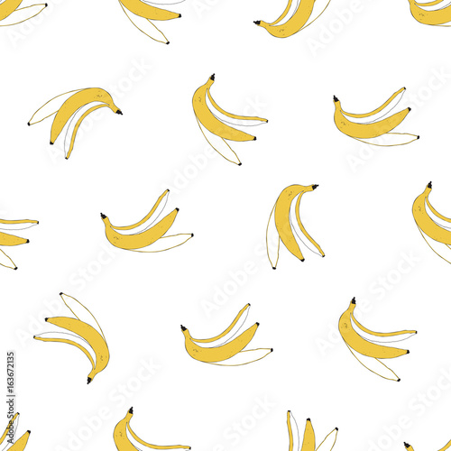 Banana peel seamless pattern. Banana background. Vector illustration