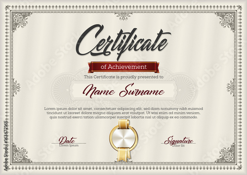Certificate of Achievement Vintage Frame 