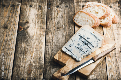 Gorgonzola cheese with ciabatta bread photo