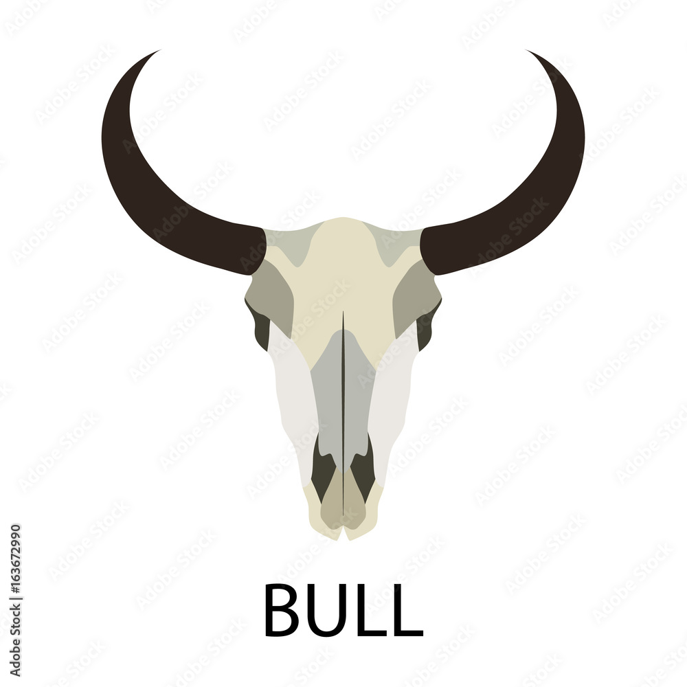 Skulls of animals flat icon set Skulls of animals flat icon set