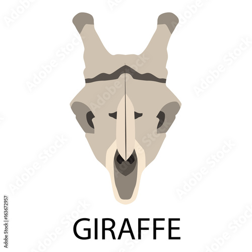 Skulls of animals flat icon set