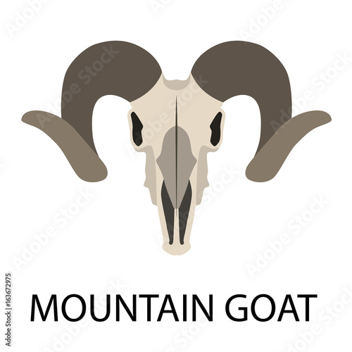 Skulls of animals flat icon set