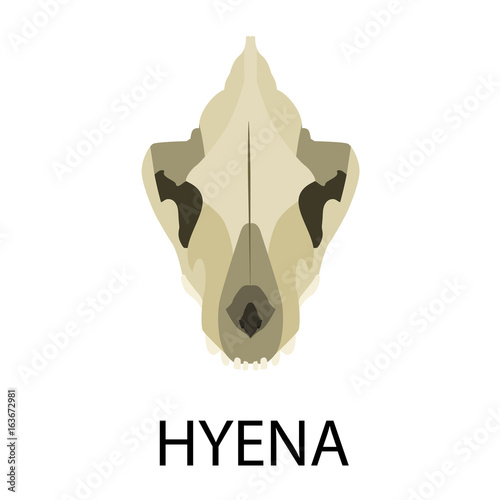 Skulls of animals flat icon set