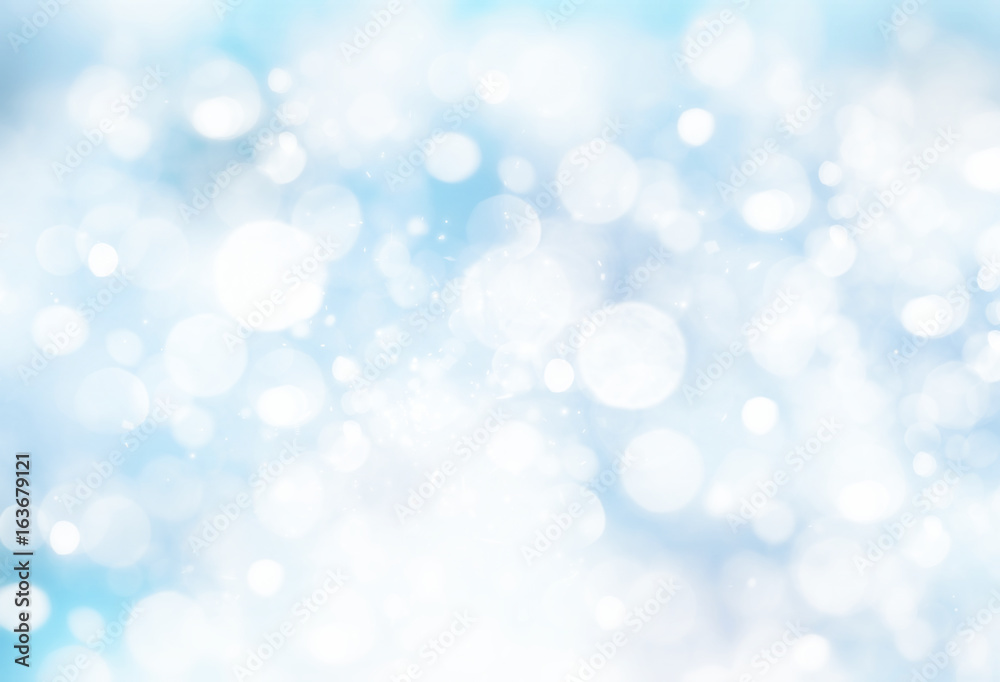 Snowy winter blurred background. - obrazy, fototapety, plakaty 