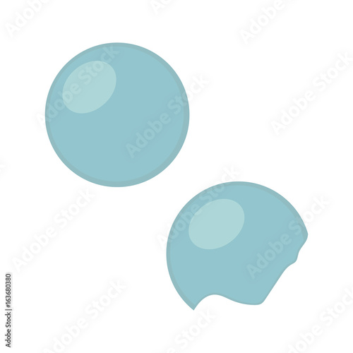 Ball round clean, soapy spherical figure vector illustration