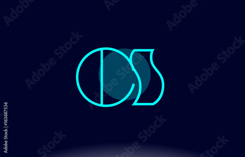 cs c s blue line circle alphabet letter logo icon template vector design