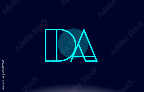 da d a blue line circle alphabet letter logo icon template vector design