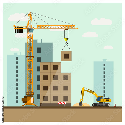 construction site with equipment