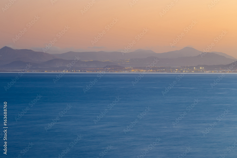 View of the island of Fuerteventura from Playa Blanca, Lanzarote