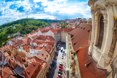 View of Malostranske namesti from the top of Saint Nicolas Church photo