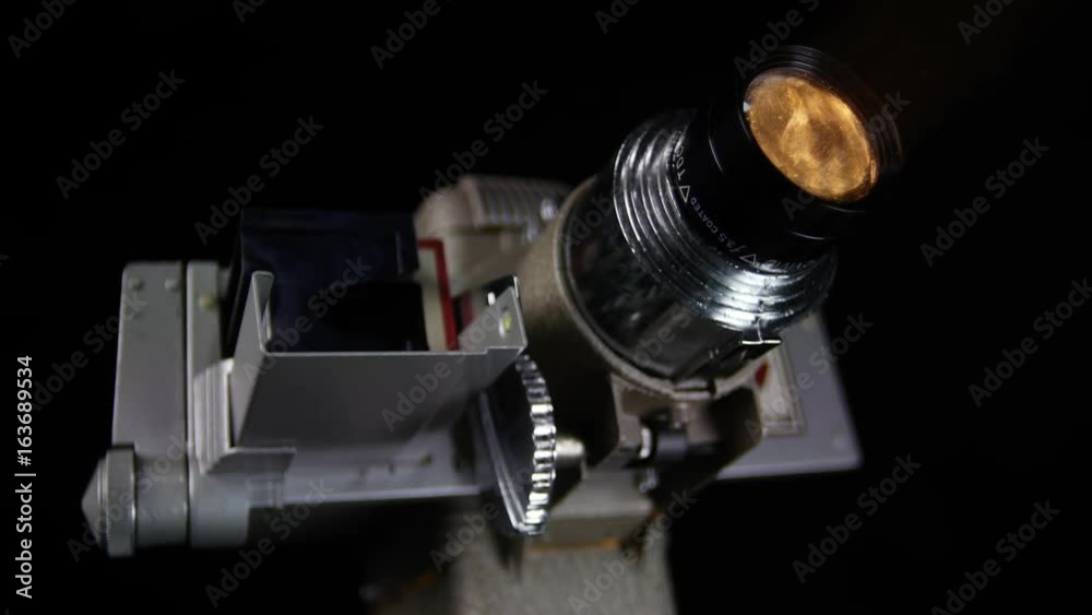 VINTAGE SLIDE PROJECTOR, DOLLY PUSH IN