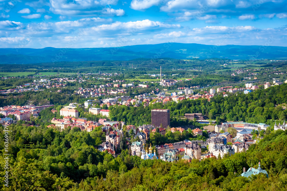 Aerial view of Karlovy Vary or Carlsbad. Czech Republic