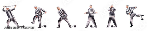 Photos Convict criminal in striped uniform