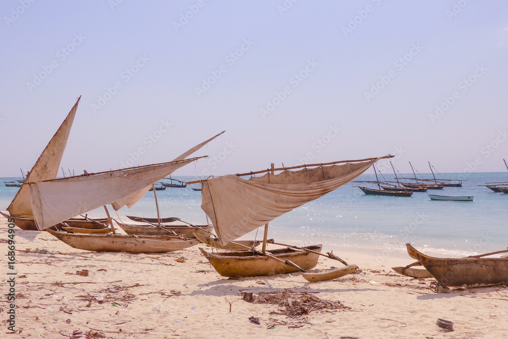 fishing boats in Zanzibar