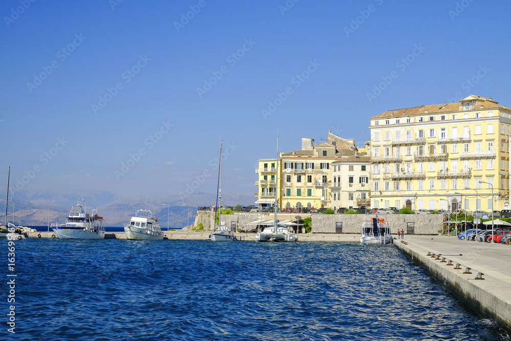 Old port of Kerkyra, Corfu, Greece.