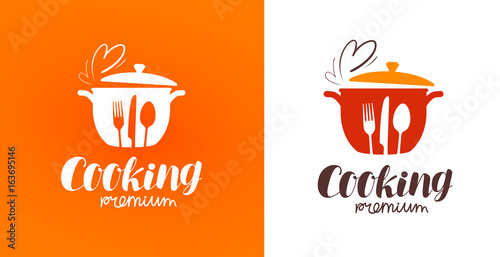 Cooking, cuisine, cookery logo. Restaurant, menu, cafe, diner label or icon. Vector illustration