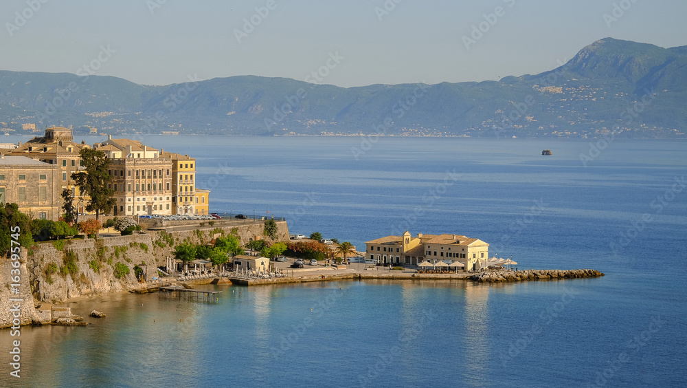 View on Corfu City and old port, Greece.