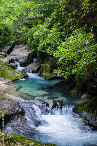Fototapeta Naklejka Na Ścianę i Meble -  waterfall in the forest in Abkhazia on long exposure