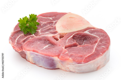 Veal steak isolated on the white background.