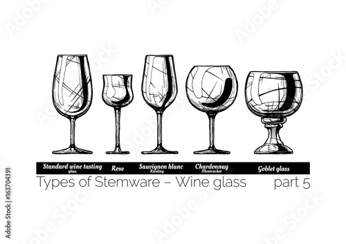 illustration of Stemware types