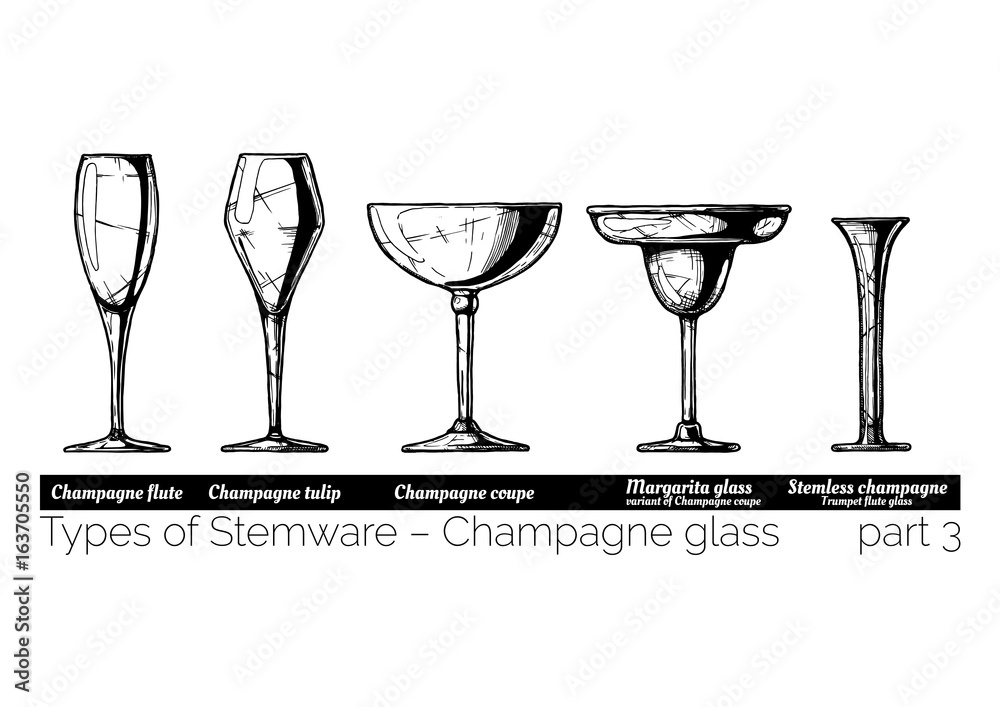 illustration of Stemware types Stock Vector Adobe Stock