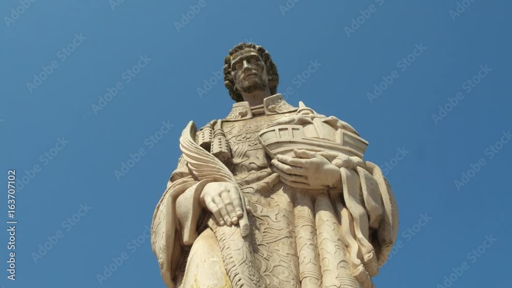 Statue on the hill of Alfama in Lisbon Statue on the hill of Alfama in Lisbon