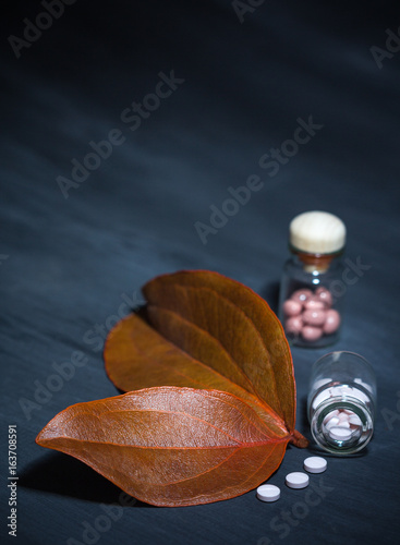 pharmaceutical dark concept with special pills