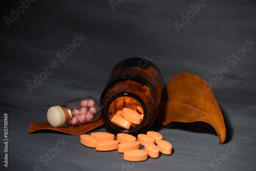 pharmaceutical dark concept with special pills