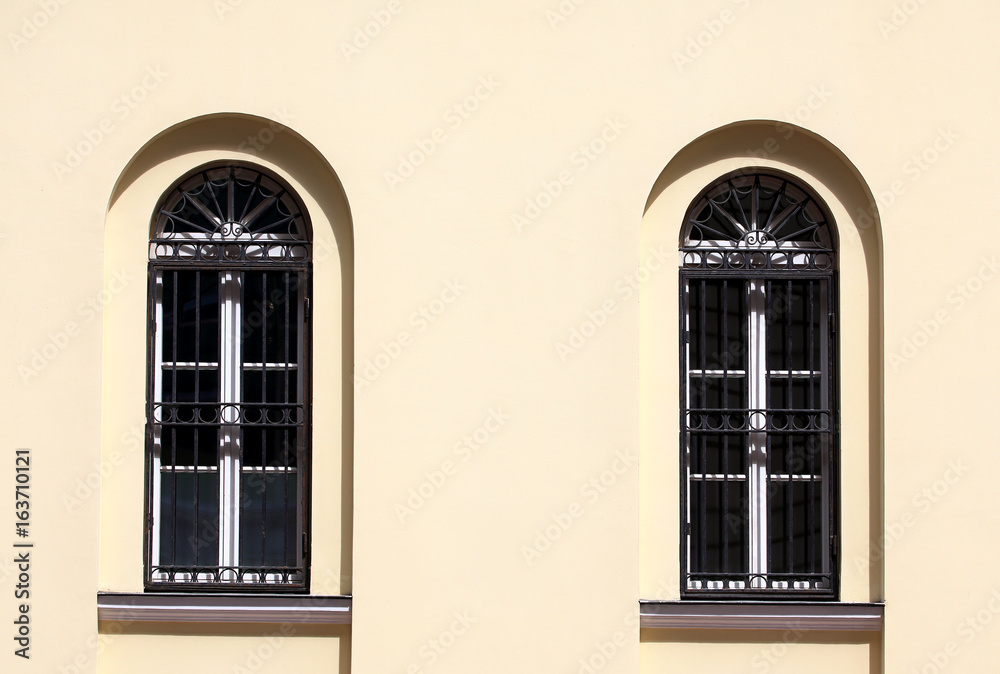 House wall with windows
