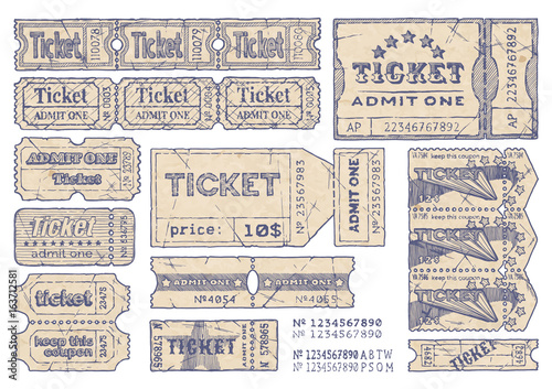 Retro tickets set